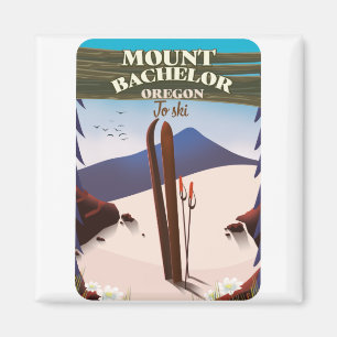 Mount Bachelor Oregon Ski travel poster Canvas Pri Magnet