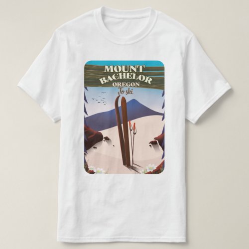 Mount Bachelor Oregon Ski travel poster T_Shirt