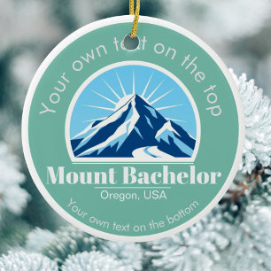 Mount Bachelor Oregon usa ski resort medal Ceramic Ornament
