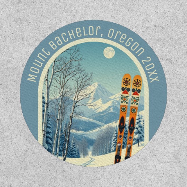 Mount Bachelor Oregon usa ski retro souvenir Patch (Front)