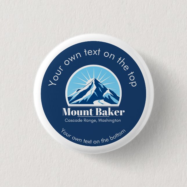 Mount Baker Cascade Washington ski resort  Button (Front)