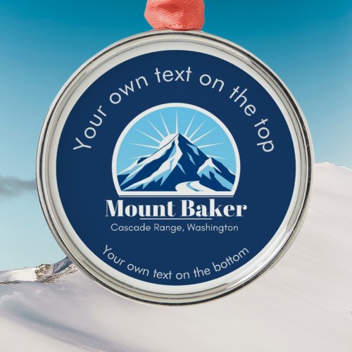 Mount Baker Cascade Washington ski resort medal Metal Ornament