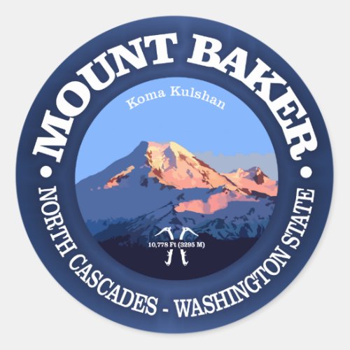 Mount Baker Classic Round Sticker