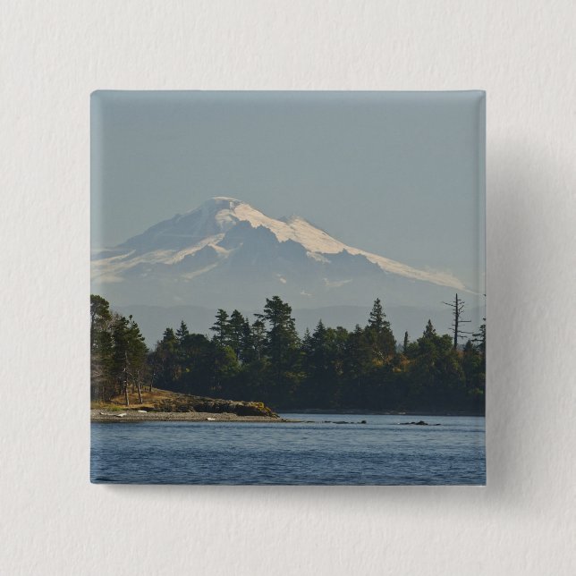 Mount Baker dominates landscape Button (Front)