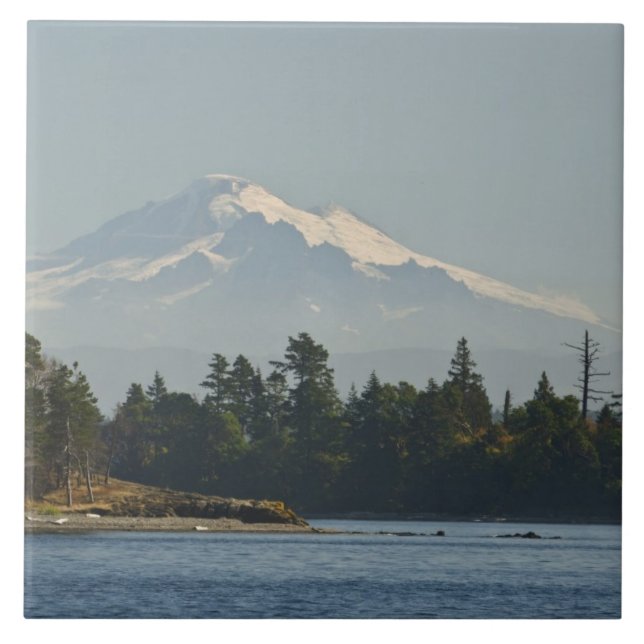 Mount Baker dominates landscape Ceramic Tile (Front)