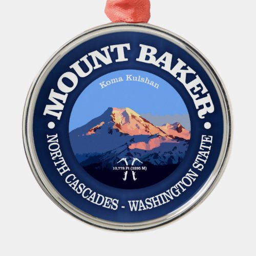 Mount Baker Metal Ornament