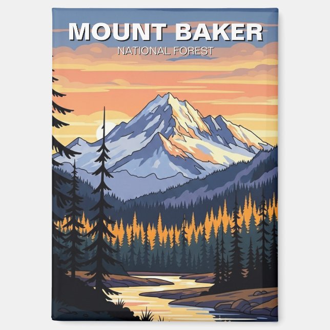Mount Baker National Forest Washington travel Magnet (Front)