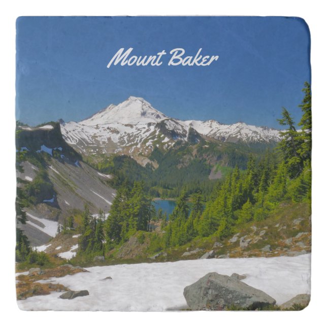 Mount Baker North Cascades Scenic Photo Trivet (Front)