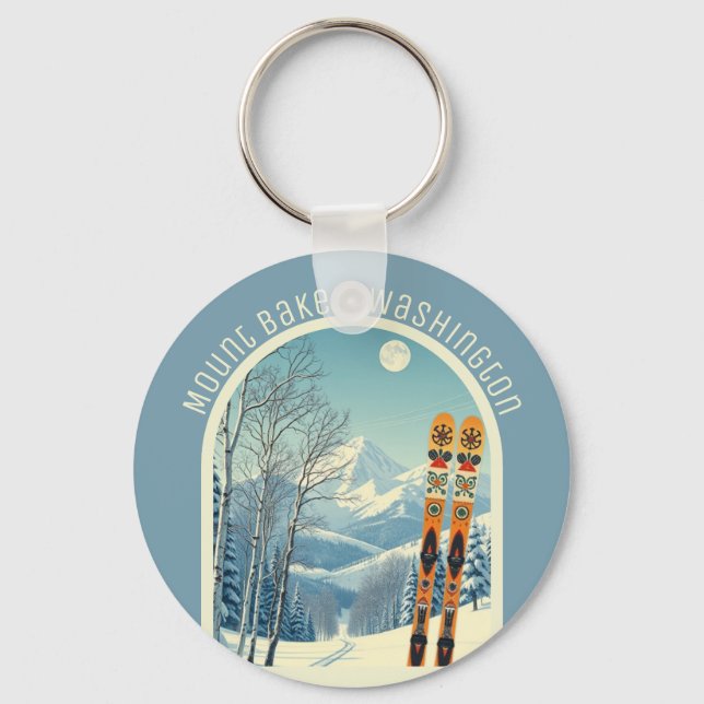 Mount Baker Washington Cascades ski souvenir  Keychain (Front)