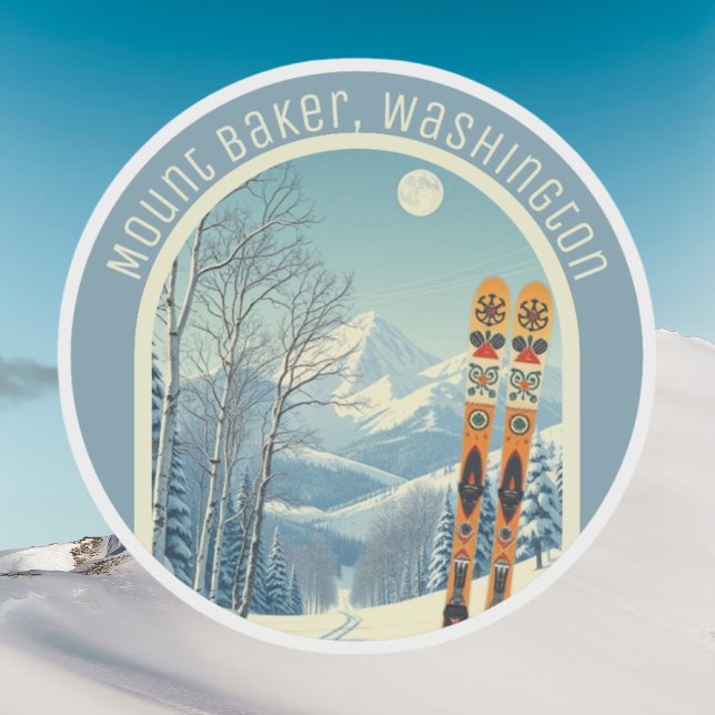 Mount Baker Washington Cascades ski souvenir  Sticker (Creator Uploaded)