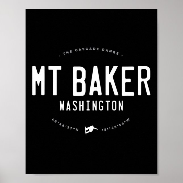 Mount Baker Washington Graphic Distressed Vintage  Poster (Front)