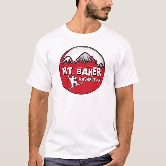 Mount Baker Washington guys red snowboard tee