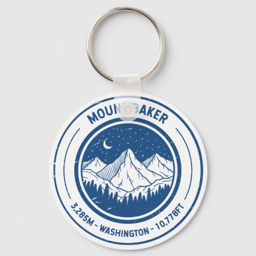 Mount Baker Washington Hiking Skiing Travel  Keychain