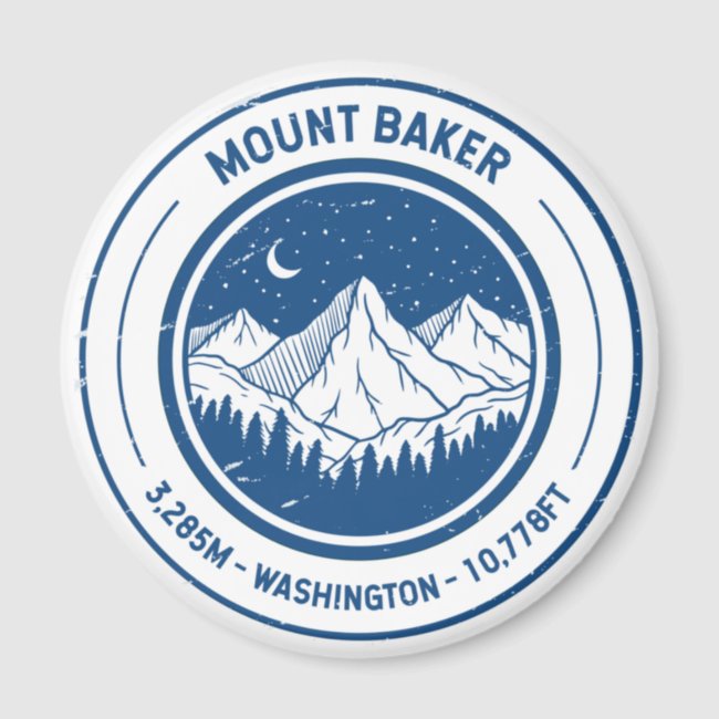 Mount Baker Washington Hiking Skiing Travel Magnet