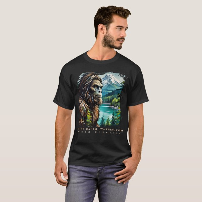 Mount Baker Washington Sasquatch Scenic  T-Shirt (Front Full)