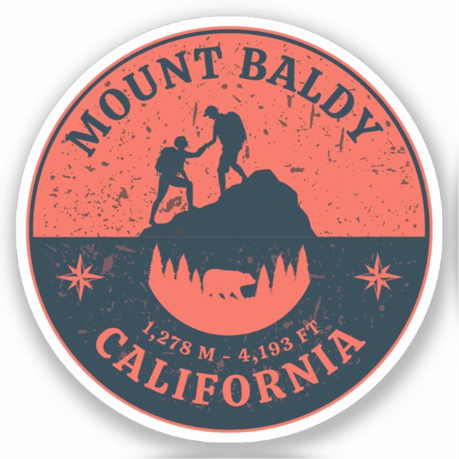 mount baldy Hiking, montana alpine pass Sticker (Front)