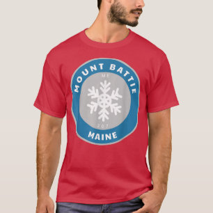 Mount Battie Maine ME Winter Snow Snowflake Badge T-Shirt