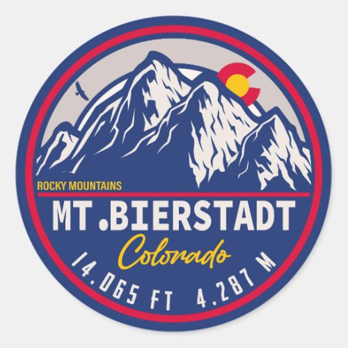 Mount Bierstadt _ Colorado 14ers fourteener Sunset Classic Round Sticker