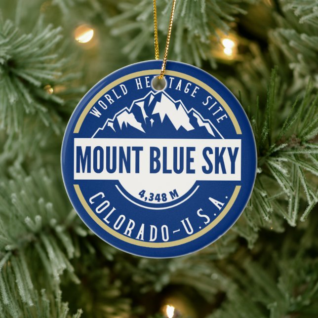 Mount Blue Sky Colorado Mountain Ceramic Ornament (Tree)