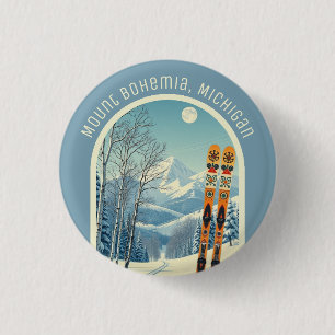 Mount Bohemia Michigan ski souvenir  Button