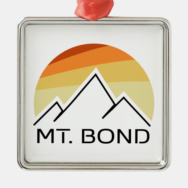 Mount Bond New Hampshire Retro Metal Ornament (Front)