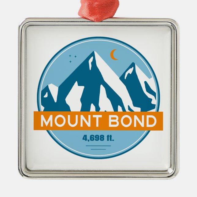 Mount Bond New Hampshire Stars Moon Metal Ornament (Front)