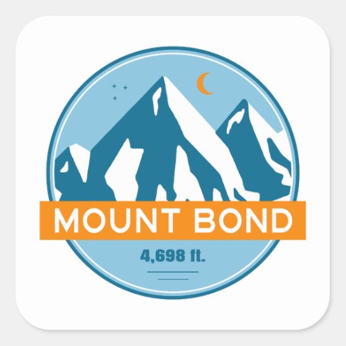 Mount Bond New Hampshire Stars Moon Square Sticker