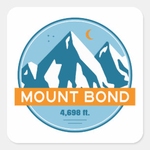 Mount Bond New Hampshire Stars Moon Square Sticker