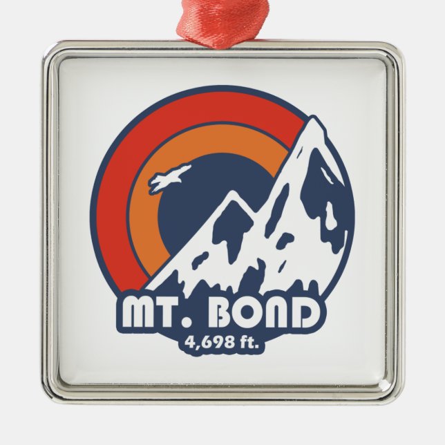 Mount Bond New Hampshire Sun Eagle Metal Ornament (Front)