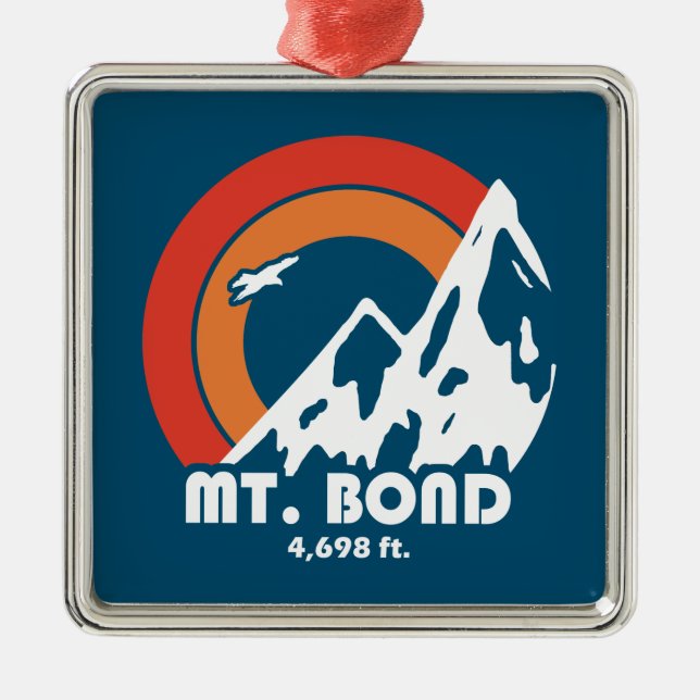 Mount Bond New Hampshire Sun Eagle Metal Ornament (Front)