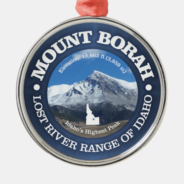 Mount Borah Metal Ornament (Front)