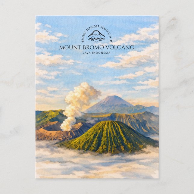 Mount Bromo Volcano, Bromo Tengger Semeru N.P. Postcard (Front)