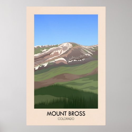 Mount Bross Colorado USA Travel Poster