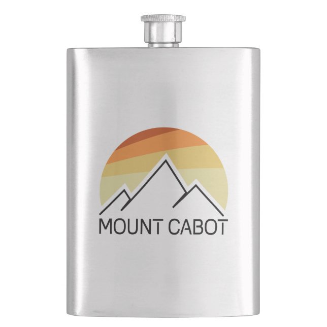 Mount Cabot New Hampshire Retro Flask (Front)