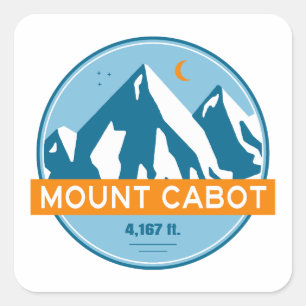 Mount Cabot New Hampshire Stars Moon Square Sticker
