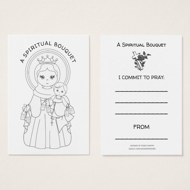 Mount Carmel Coloring Spiritual Bouquet Prayer (Front & Back)