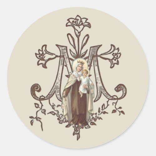 Mount Carmel Jesus Carmelite Religious Vintage Classic Round Sticker