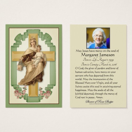 Mount Carmel Jesus  Funeral Memorial Holy Card