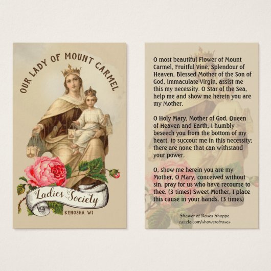Mount Carmel Jesus Scapular Religious Prayer (Front & Back)
