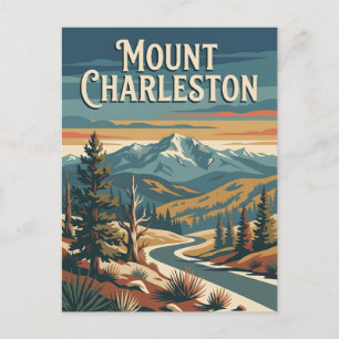 Mount Charleston Nevada Mountain Vintage Poster Postcard