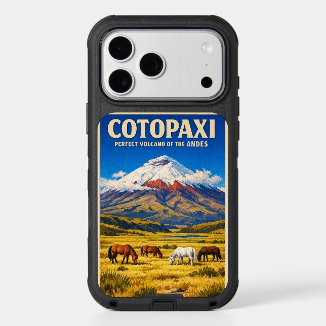 Mount Cotopaxi, Ecuador, in a retro Otterbox iPhone Case (Back)