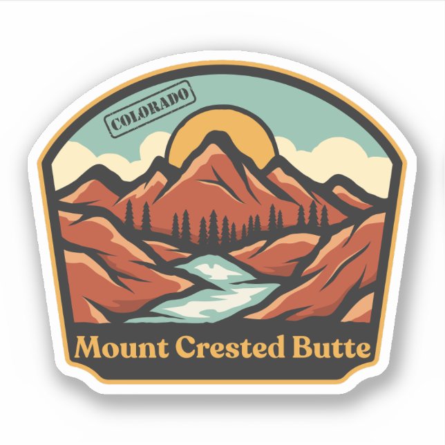 Mount Crested Butte, Colorado Sticker (Front)