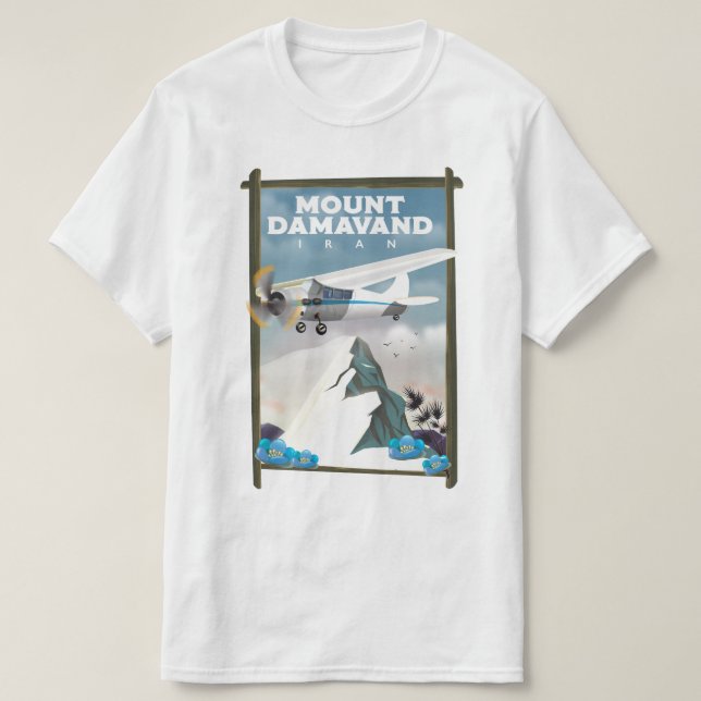 Mount Damavand Iran travel poster. T-Shirt (Design Front)
