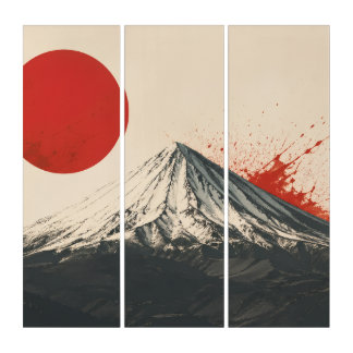 Mount Damavand Minimalist Wall Art – Red Sun Abstr