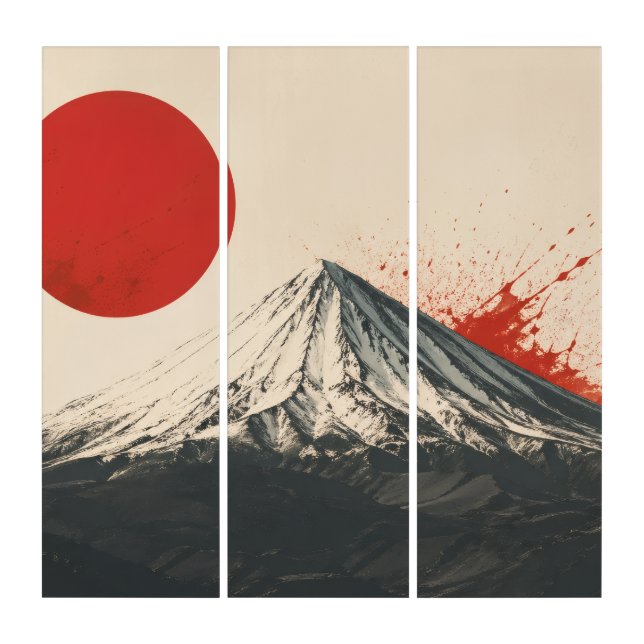 Mount Damavand Minimalist Wall Art – Red Sun Abstr (Front)