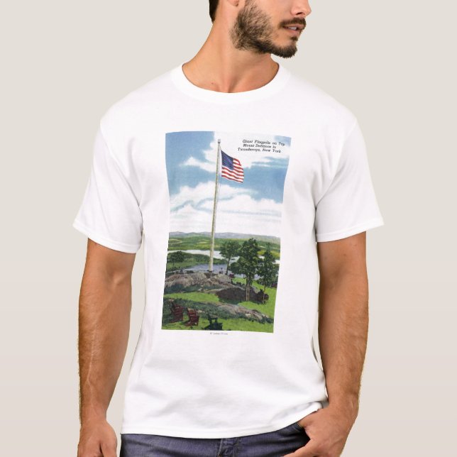 Mount Defiance Giant Flagpole Scene T-Shirt (Front)
