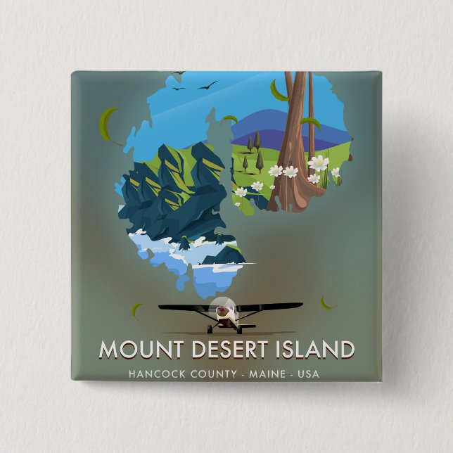 Mount Desert Island ,Hancock County, Maine ,USA, Button (Front)