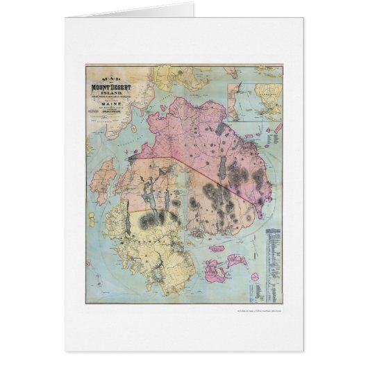 Mount Desert Island Maine Map - 1887 Cards (Front)