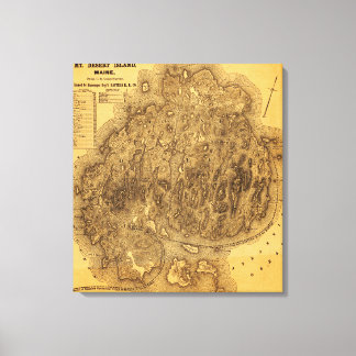 Mount Desert IslandPanoramic Map Canvas Print
