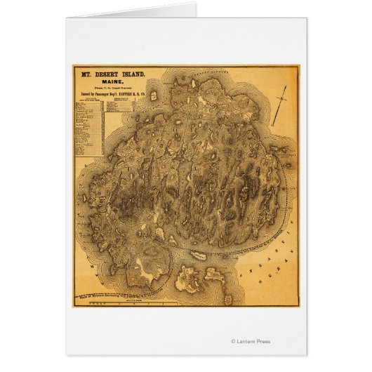 Mount Desert IslandPanoramic Map Cards (Front)